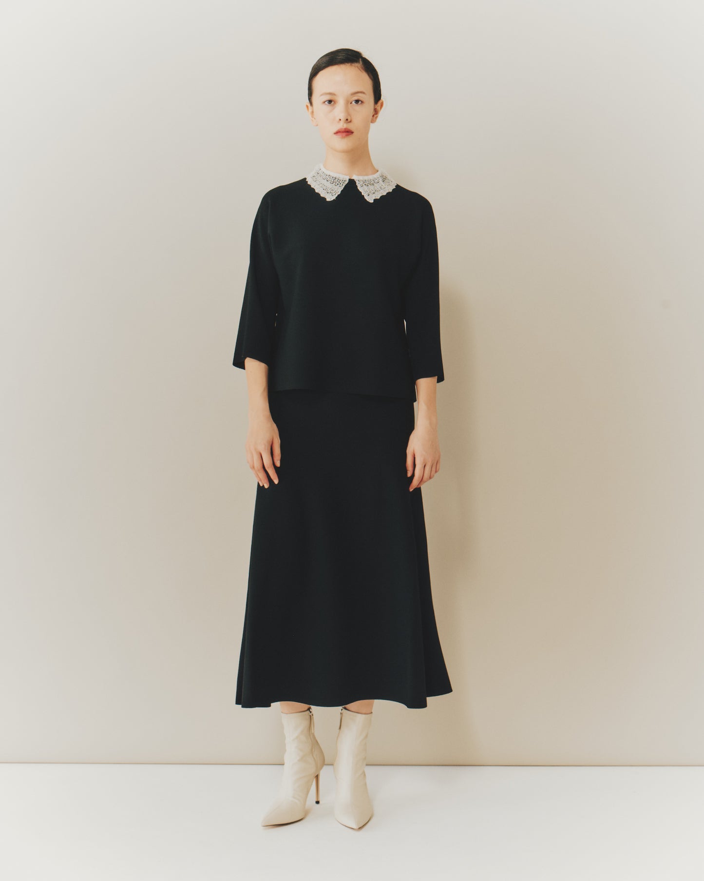 NEEDLE DOLMAN TOPS WITH LACE/C