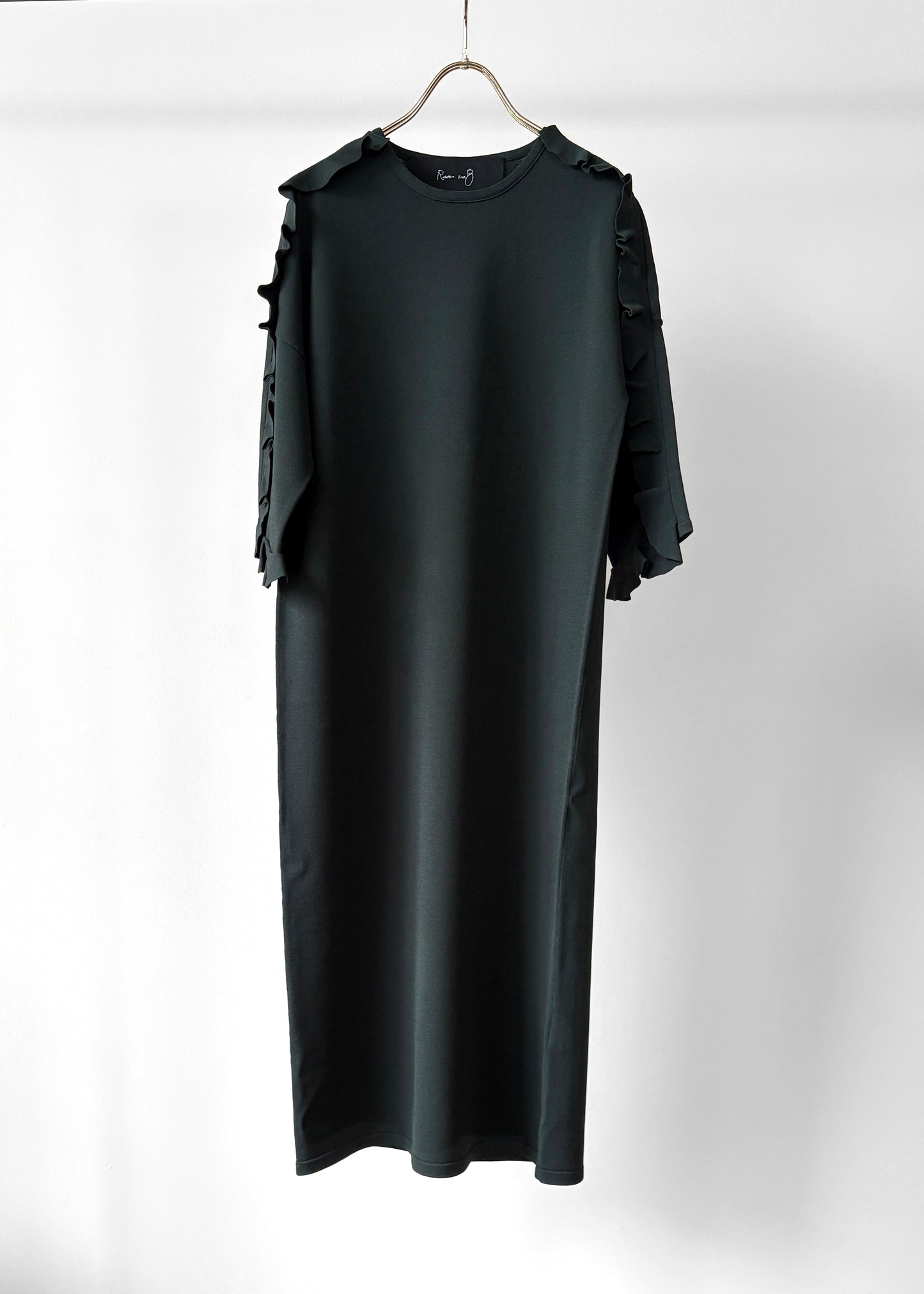 VIS SHOULDER FRILL H/S DRESS