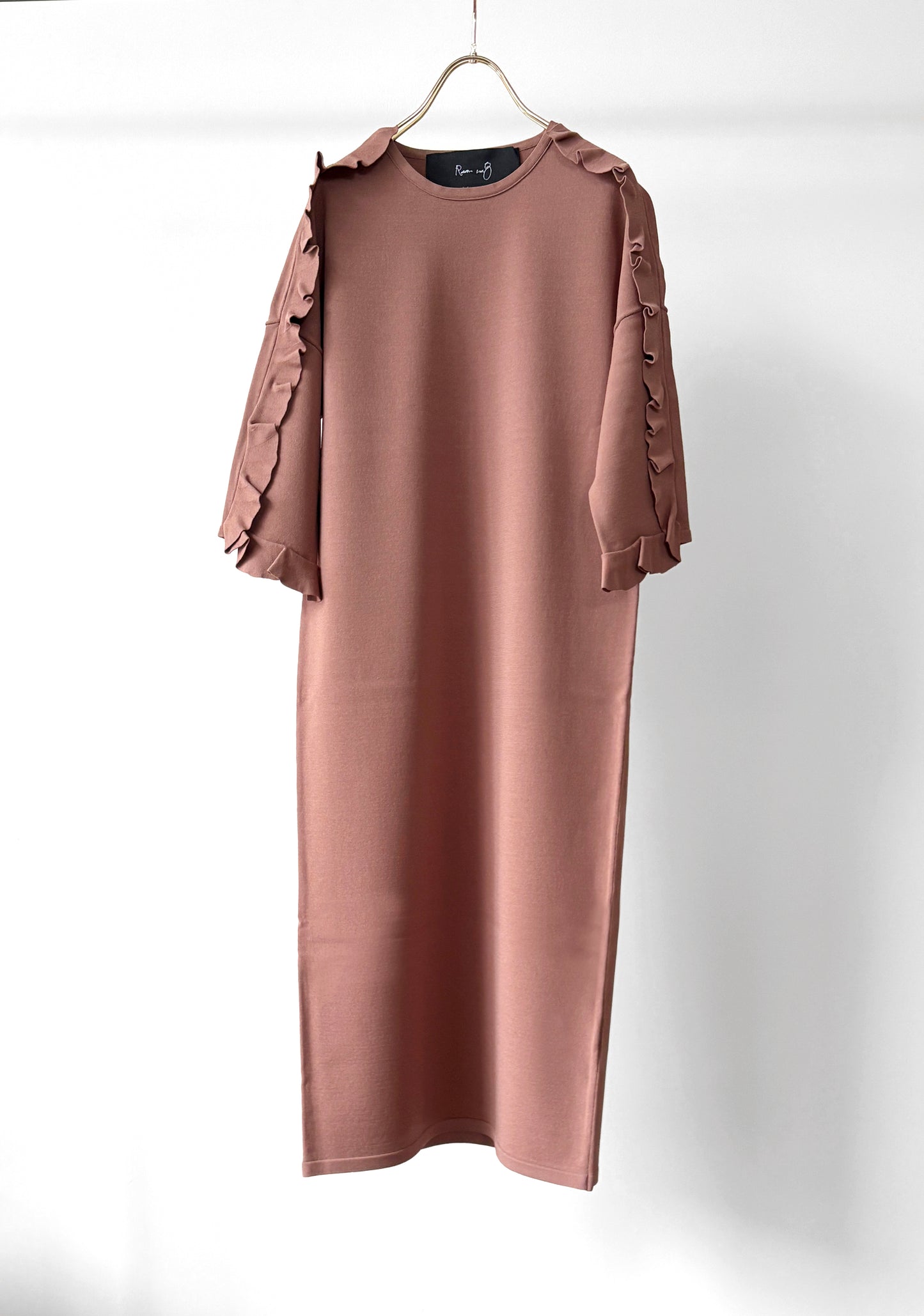 VIS SHOULDER FRILL H/S DRESS