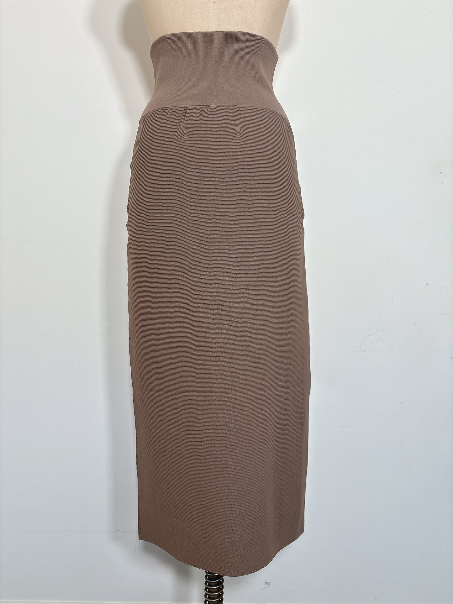GARTER RIB ZIP UP SKIRT