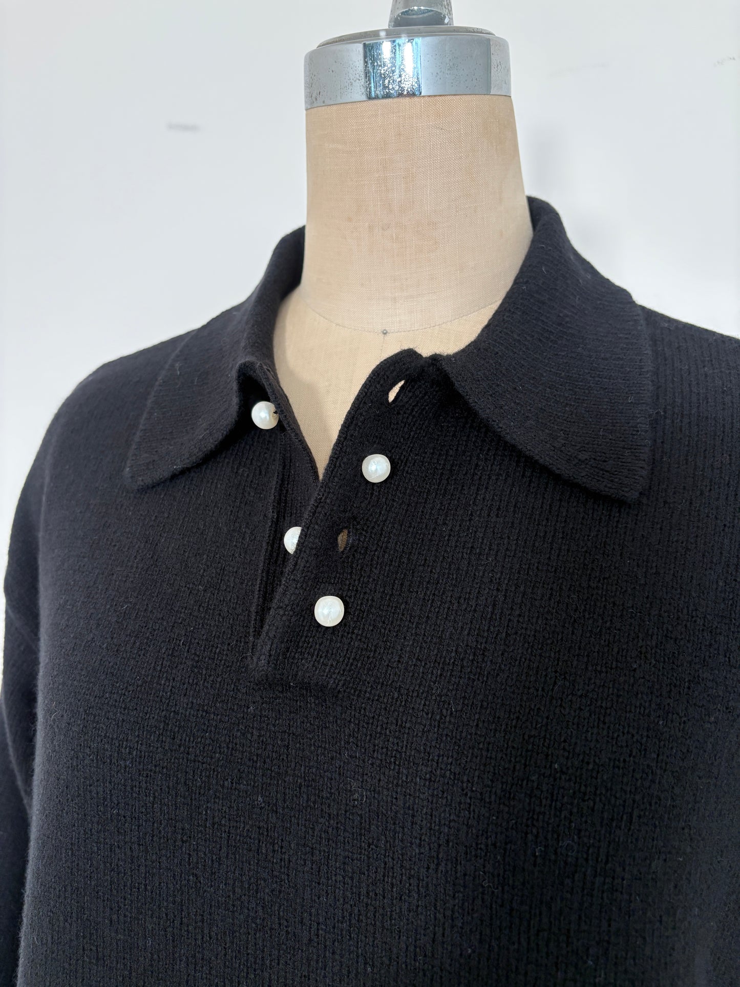 WOOL PEARL/B POLO DRESS