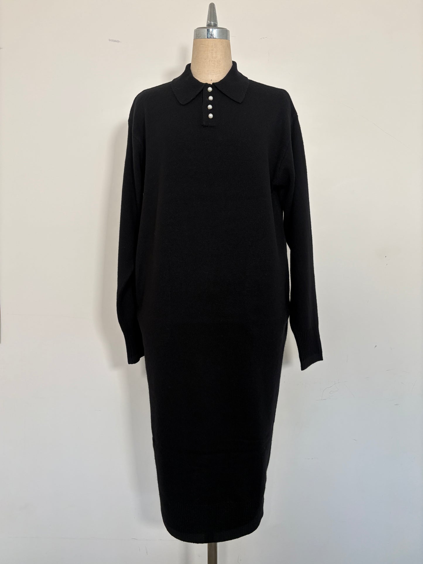 WOOL PEARL/B POLO DRESS