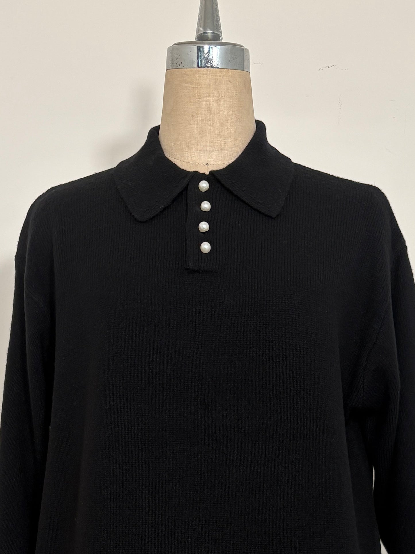 WOOL PEARL/B POLO DRESS