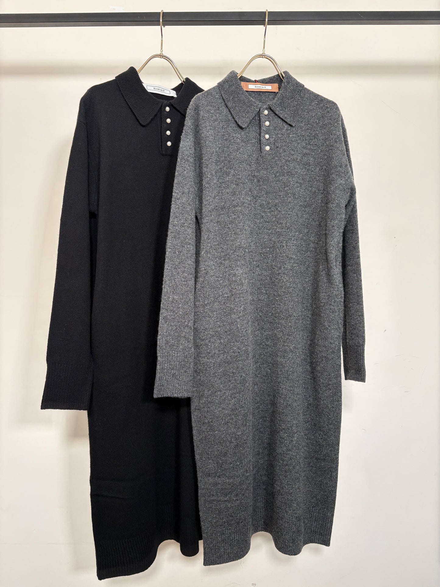 WOOL PEARL/B POLO DRESS