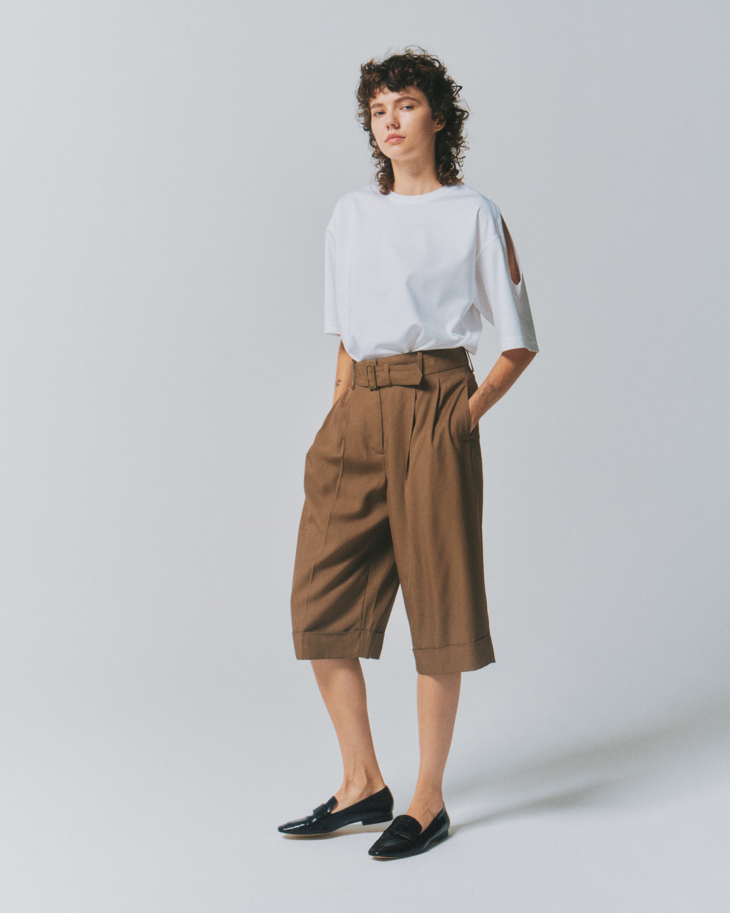 【送料無料】SUPIMA CO SHOULDER/SLIT TOPS