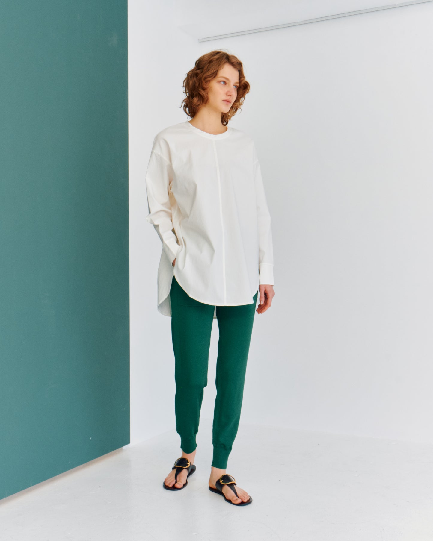 VISCOSE DRAW-CORD RELAX PANTS