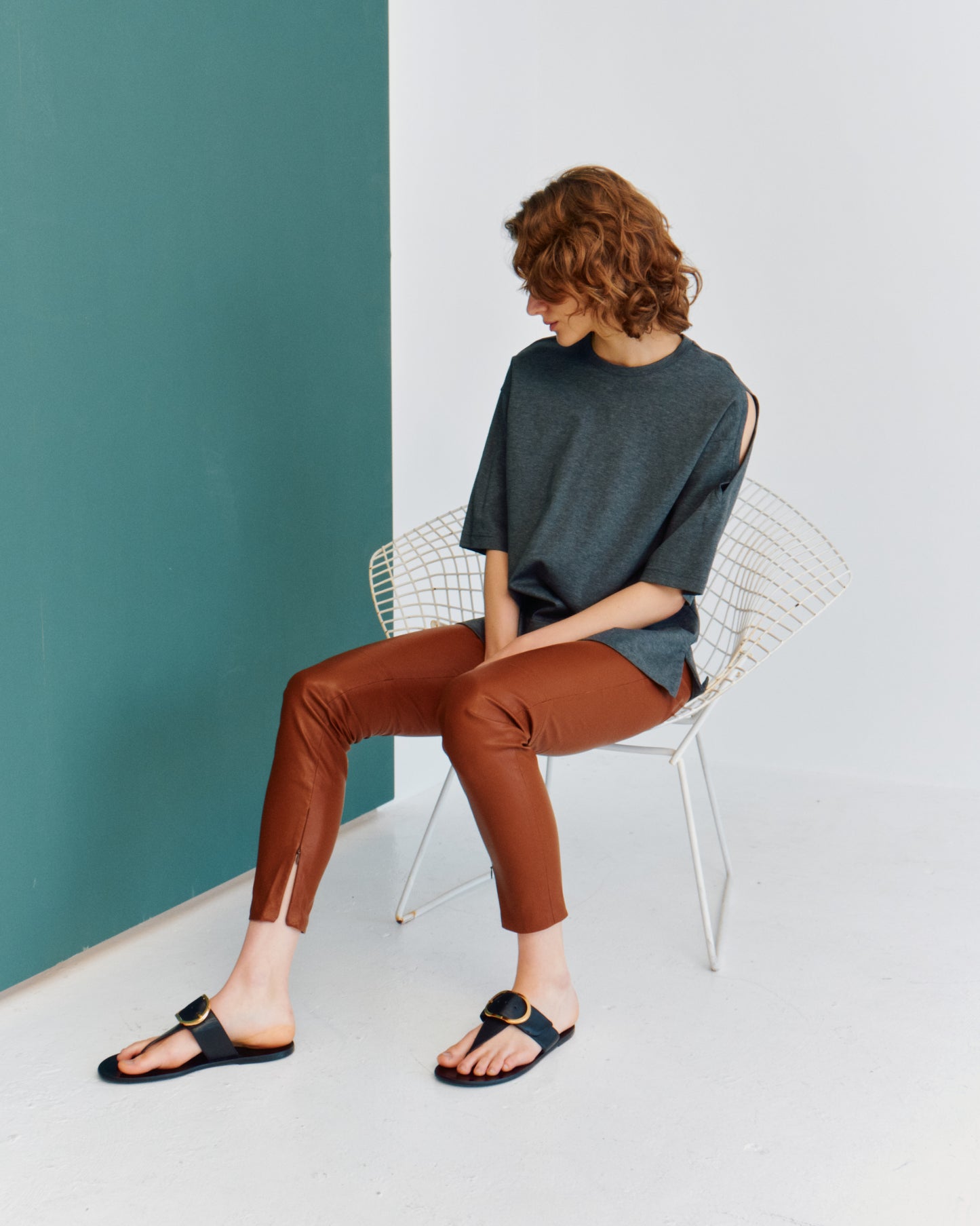 【定番】 F/LEATHER SKINNY PANTS