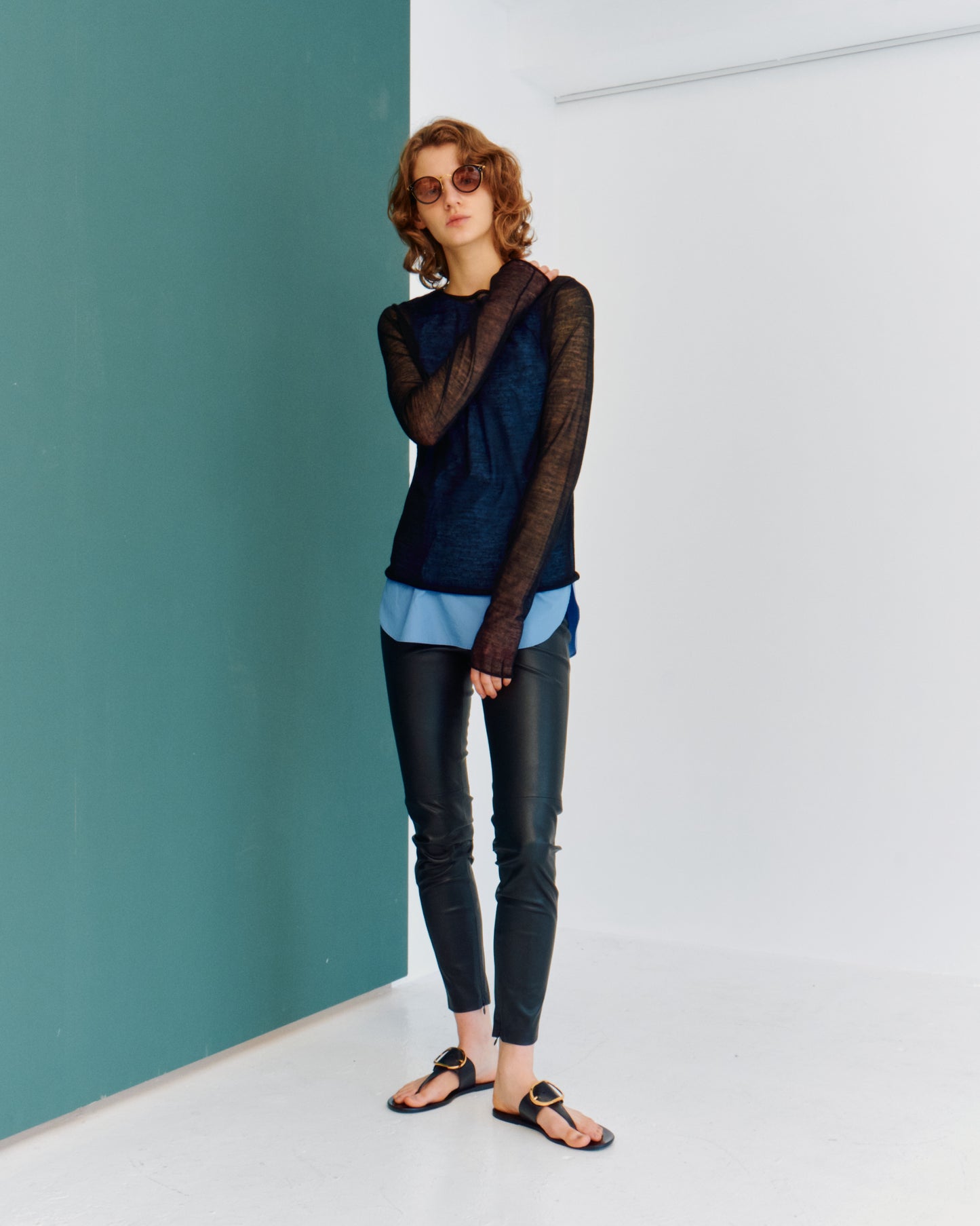【定番】 F/LEATHER SKINNY PANTS