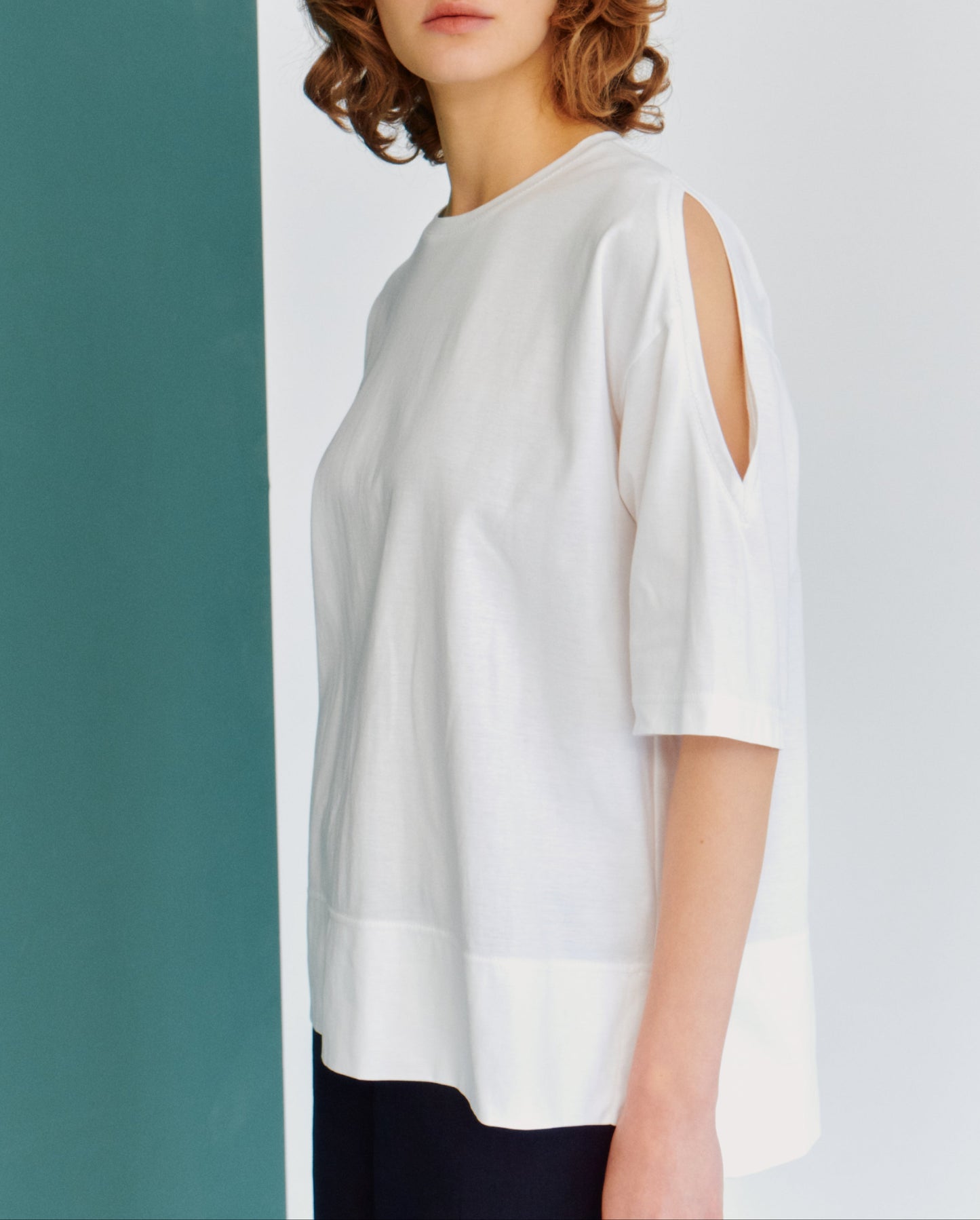 【送料無料】SUPIMA CO SHOULDER/SLIT TOPS