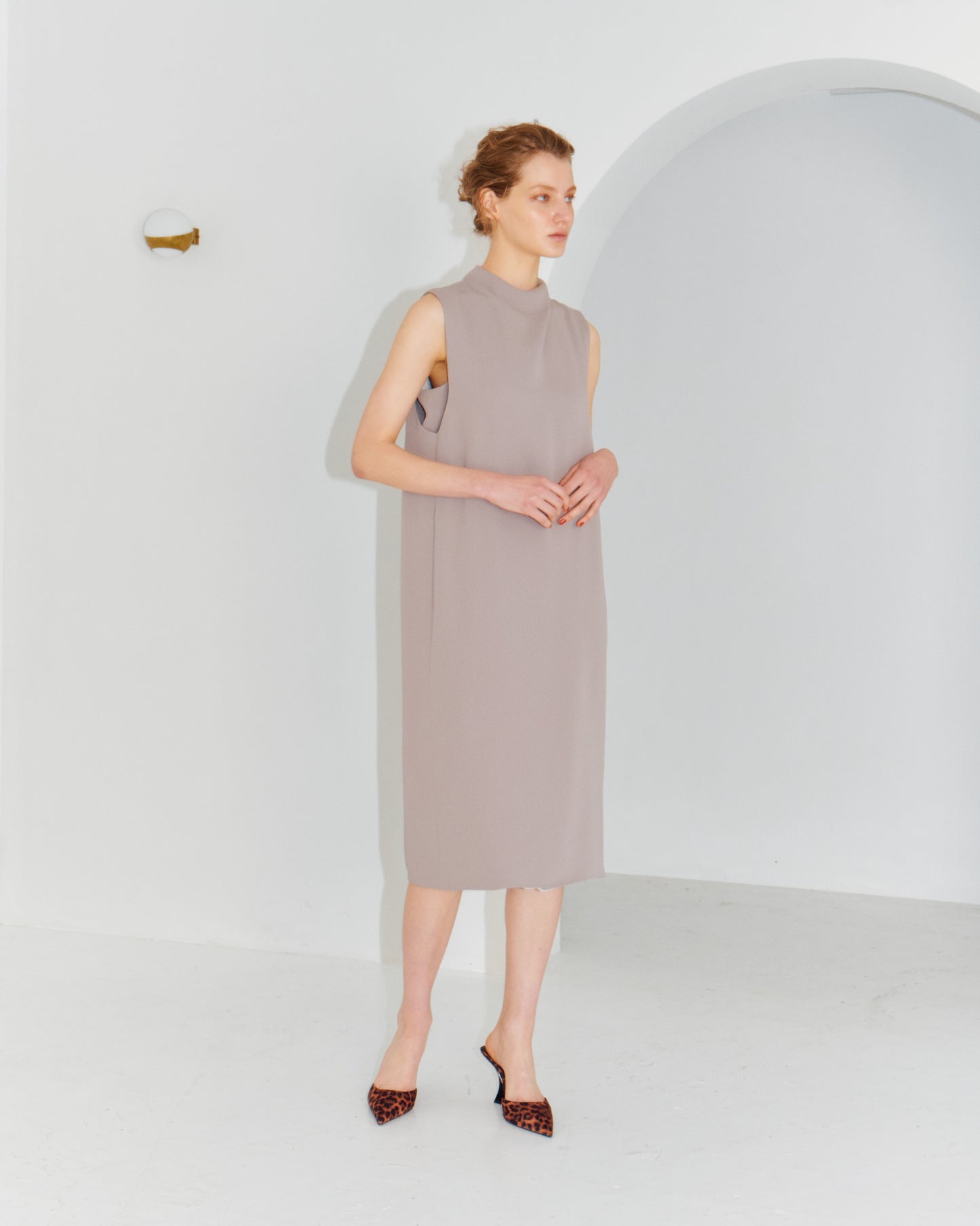 MAT SATIN DRAPE/N NS DRESS