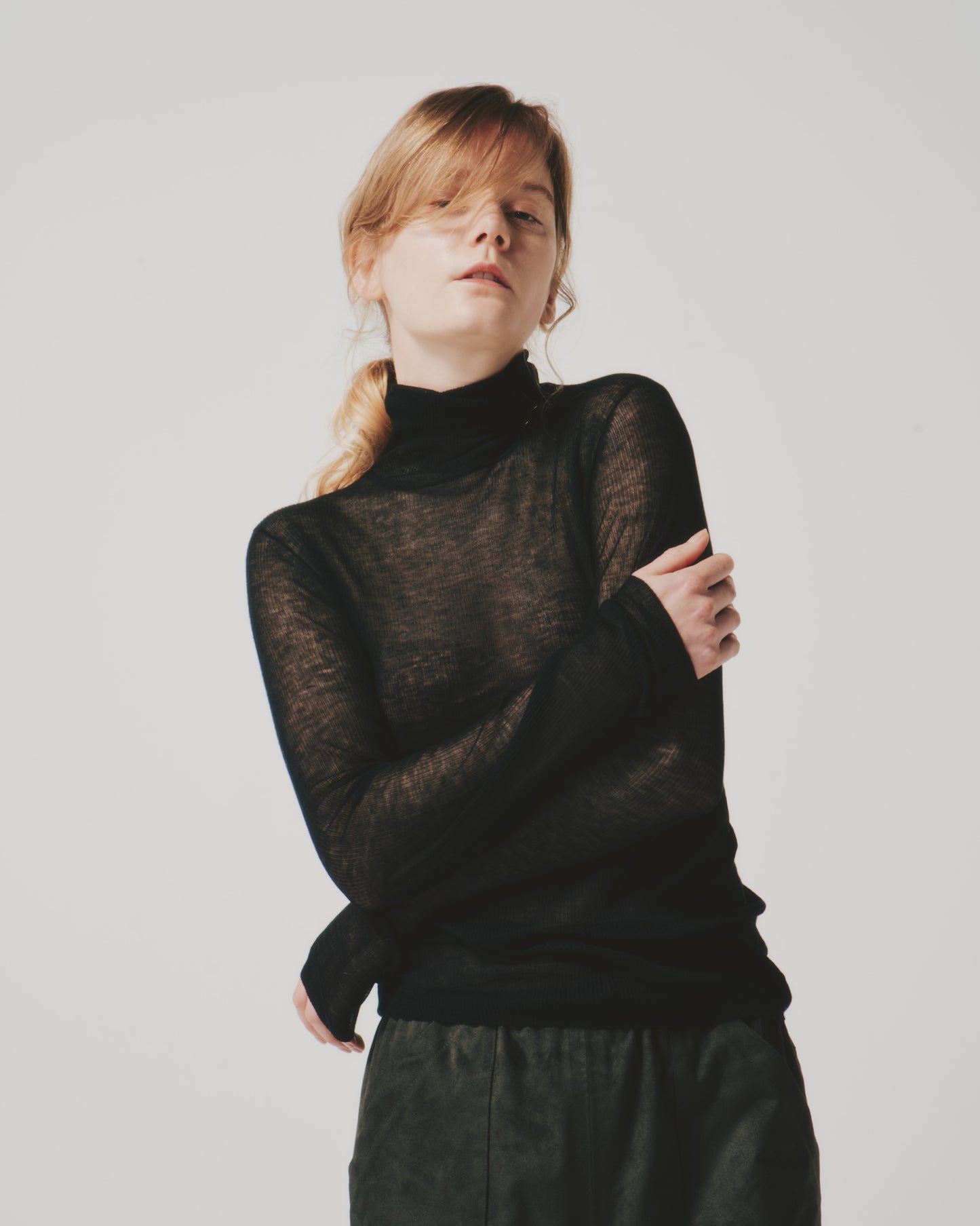 【予約商品】CASHMERE SHEER RIB TTL