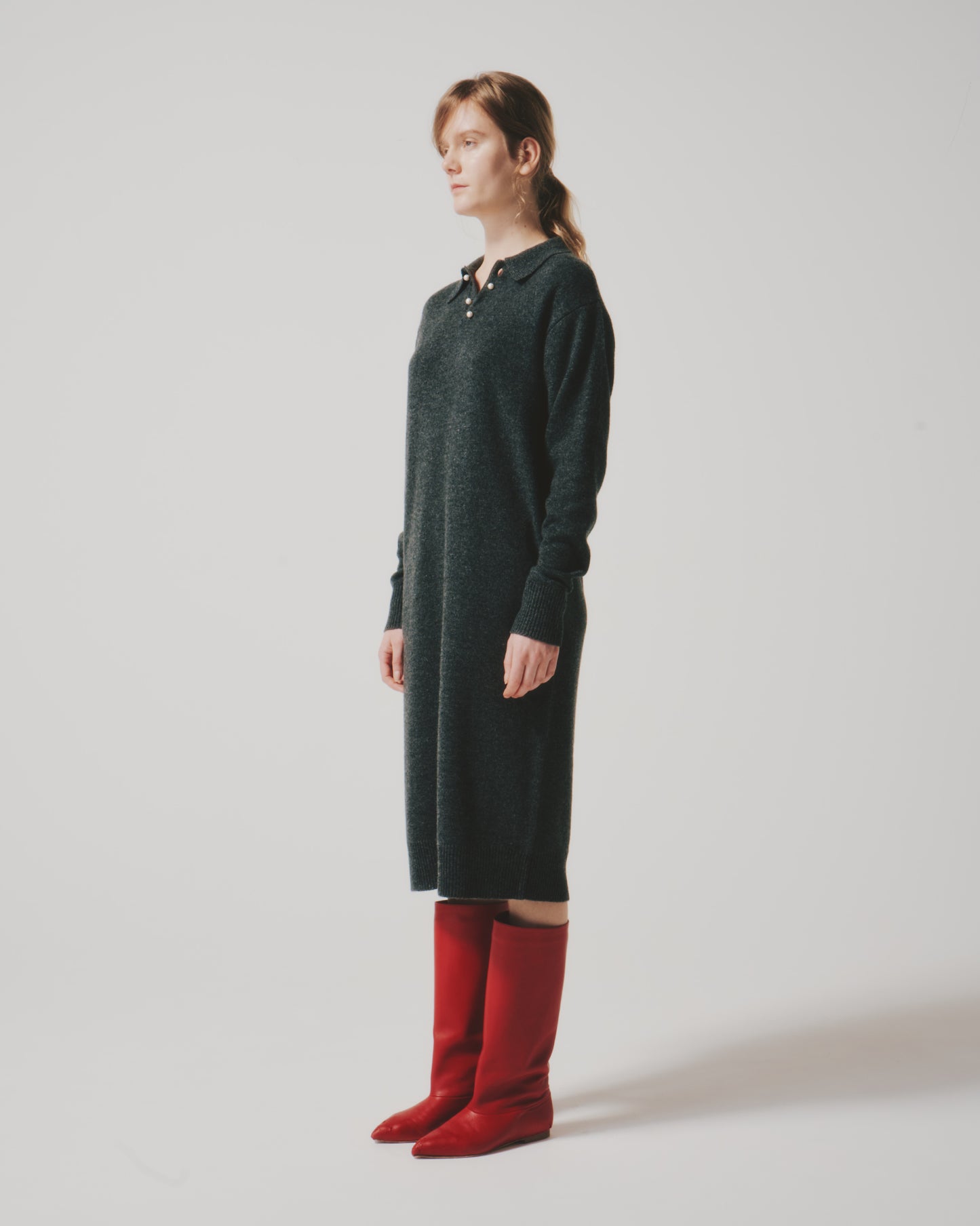 【予約商品】WOOL PEARL/B POLO DRESS