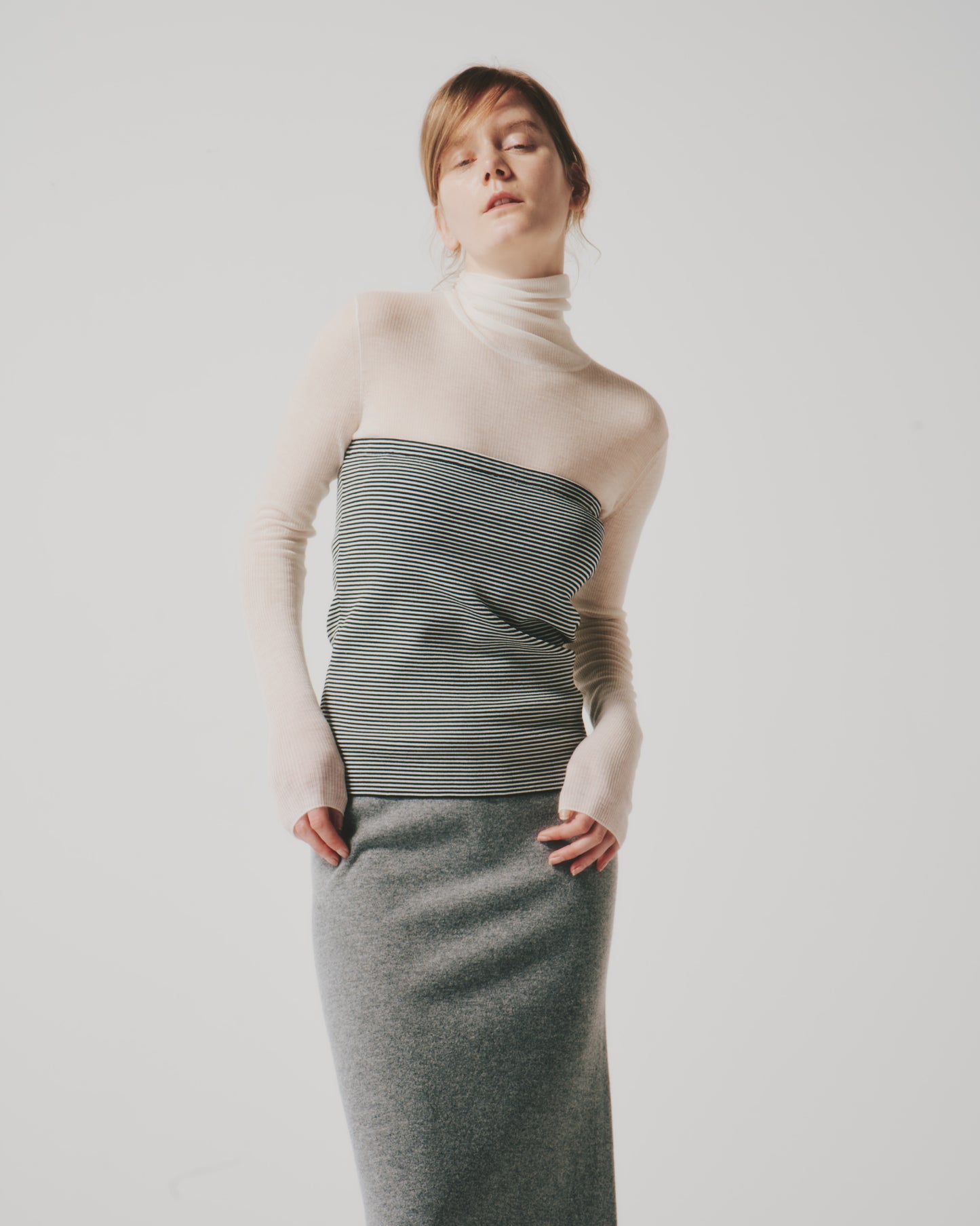 【予約商品】CASHMERE SHEER RIB TTL