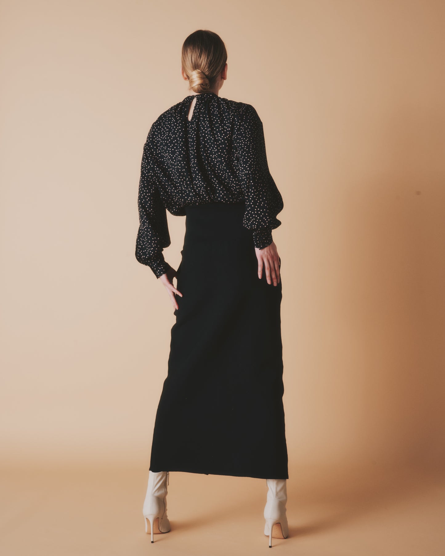 【予約商品】AMUNZEN DOT NECK/GATHER SHIRTS