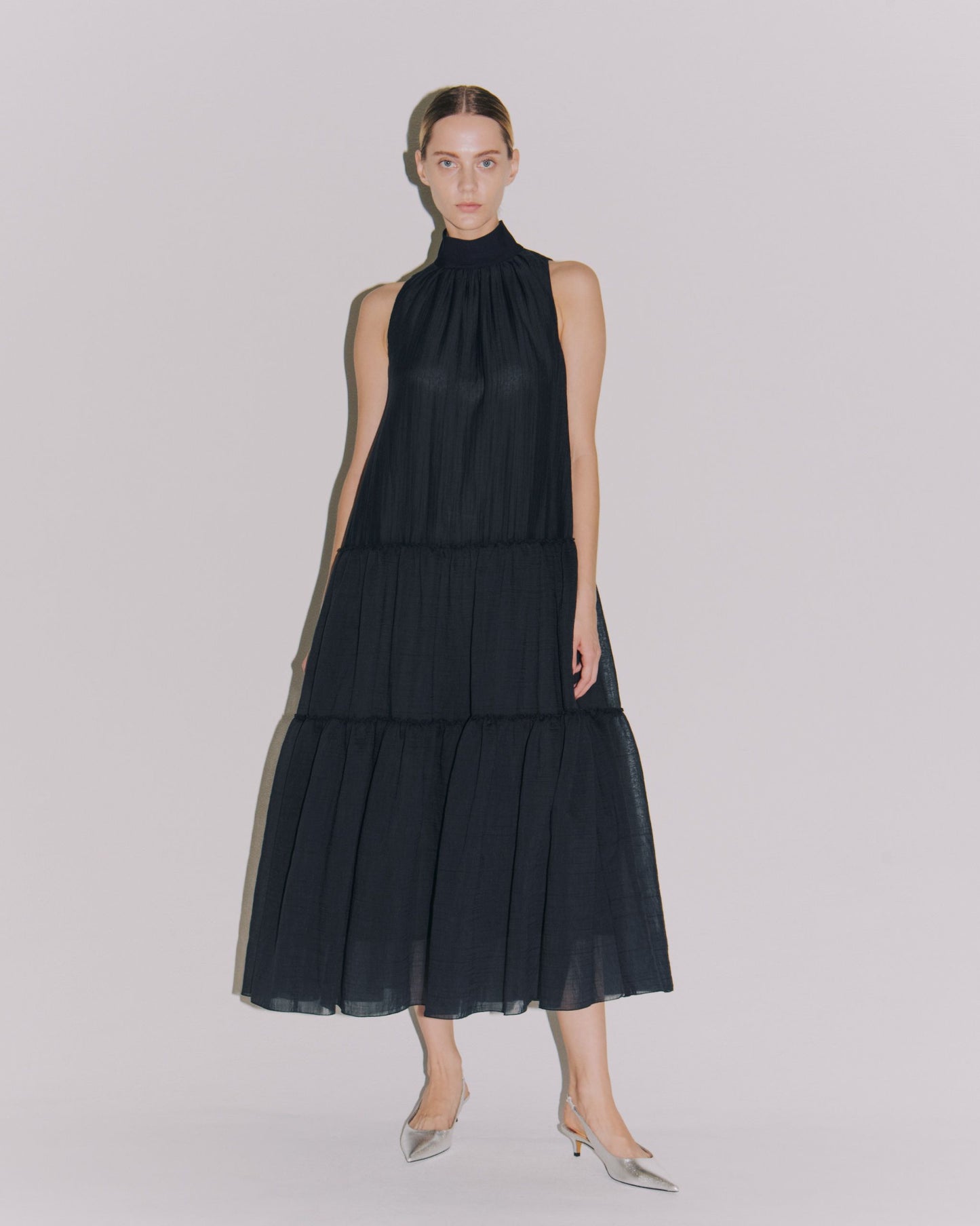 CO SHEER TIERED HI/N DRESS