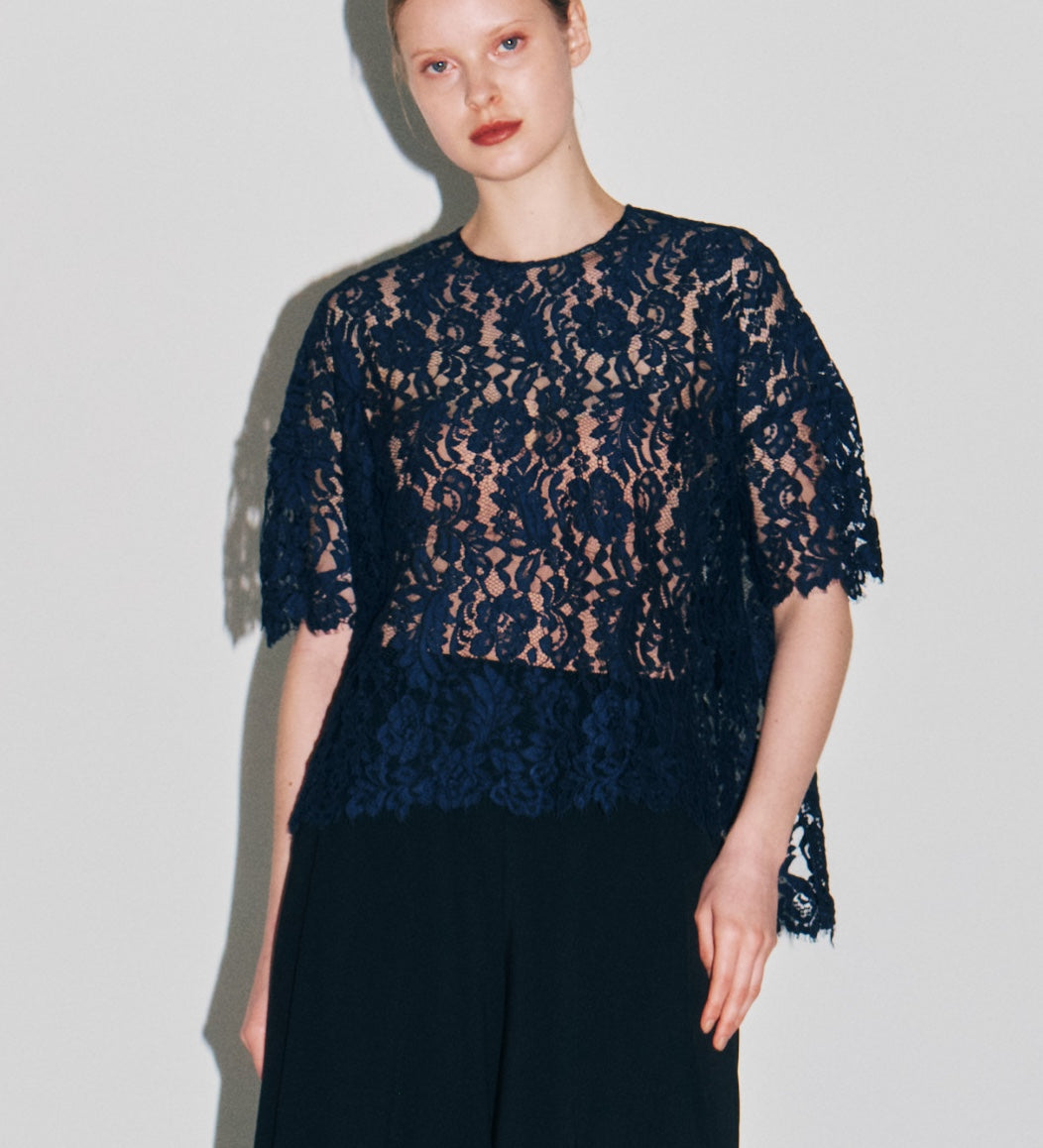 LEAVER LACE WITH GROSGRAIN TOPS