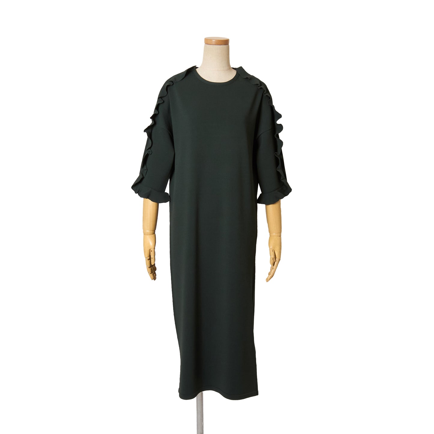 VIS SHOULDER FRILL H/S DRESS