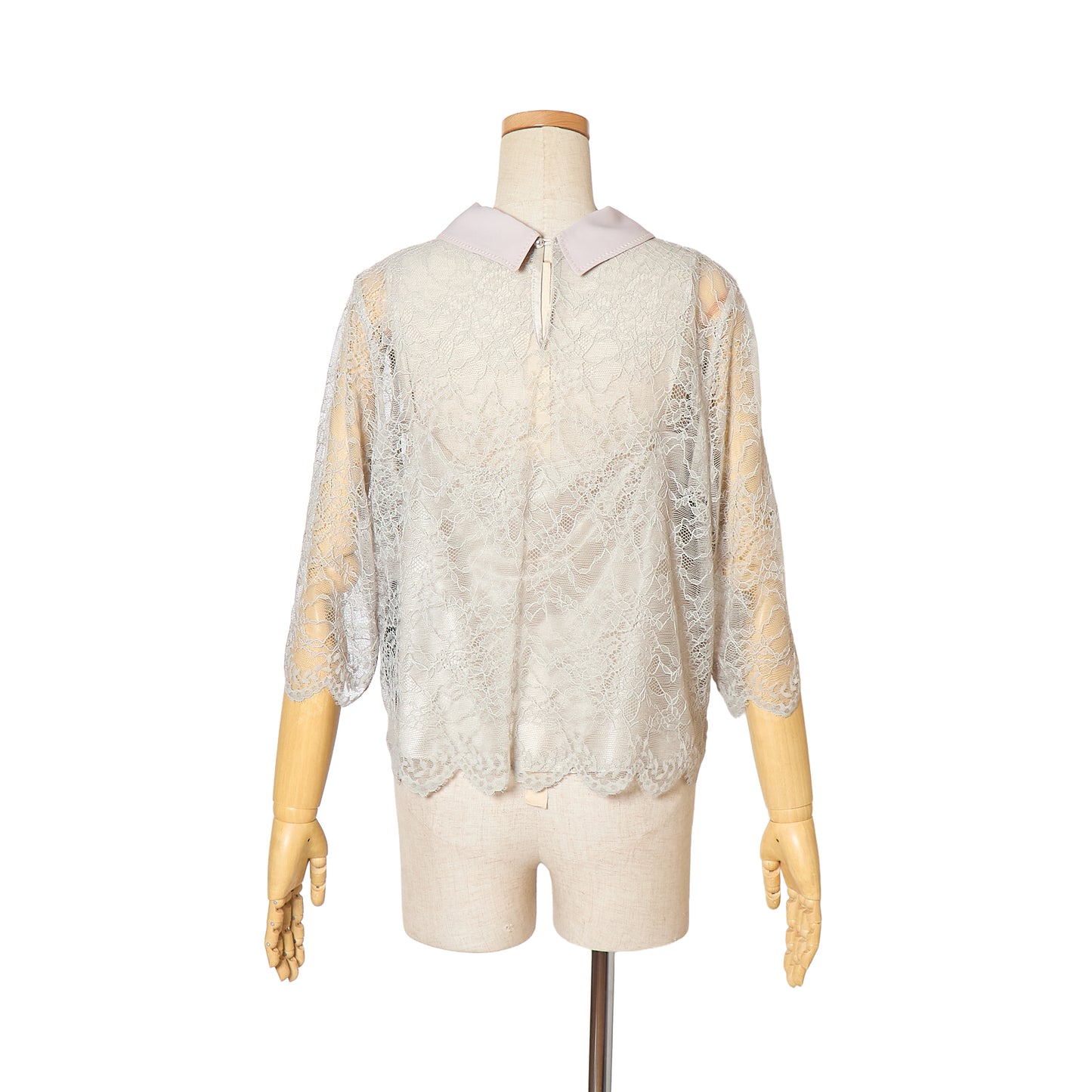 Russell Lace/Woven Collar Top