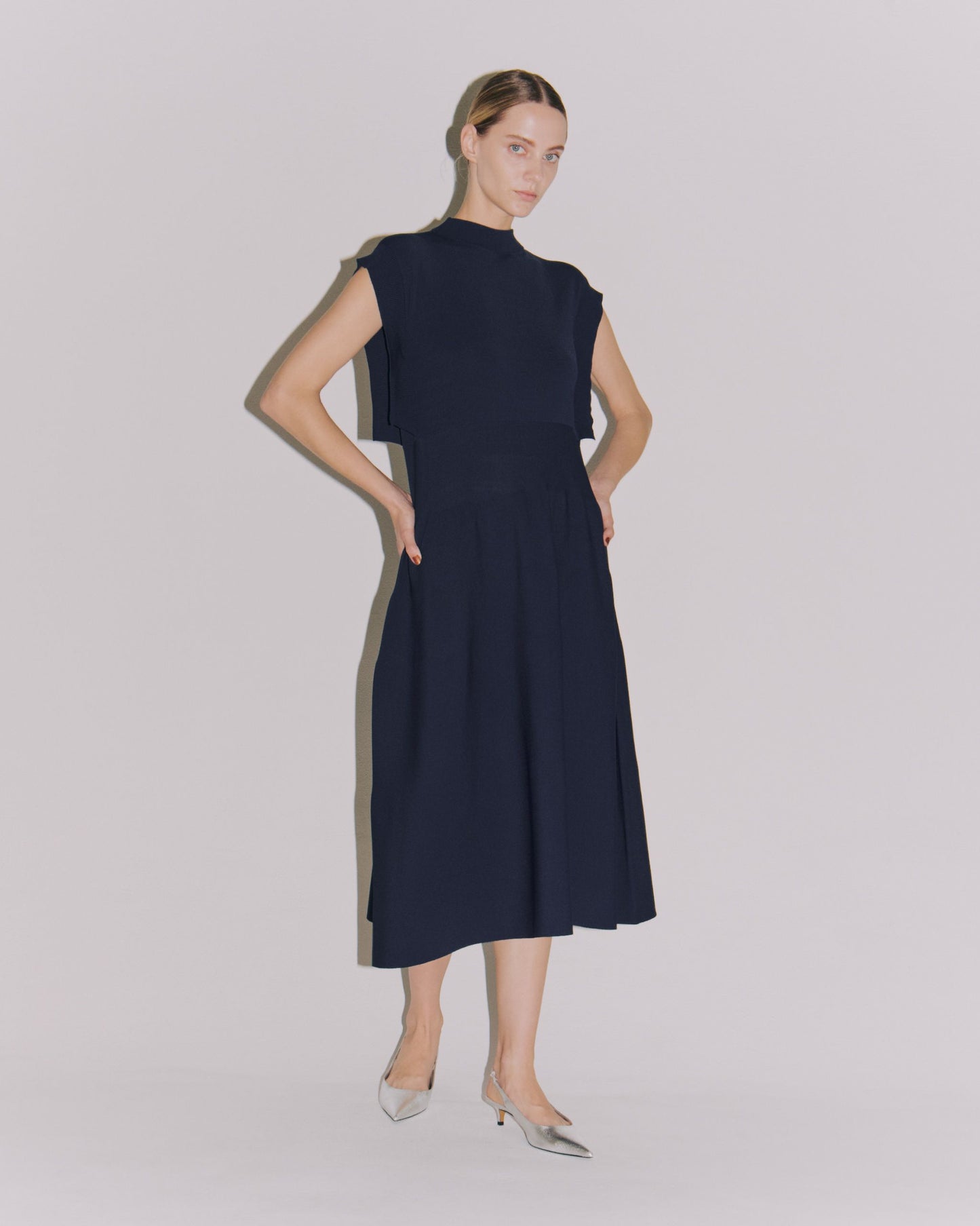 RAYON TIERED VOLUME DRESS