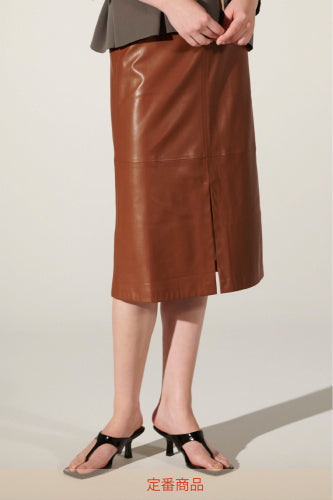 F/LEATHER FLAIR SKIRT