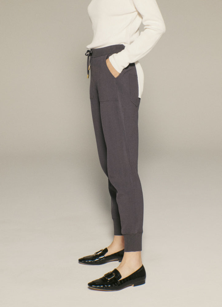 VISCOSE DRAW-CORD RELAX PANTS