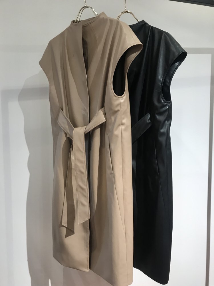 【LAST ONE】F/LEATHER HI/N BELTED COAT