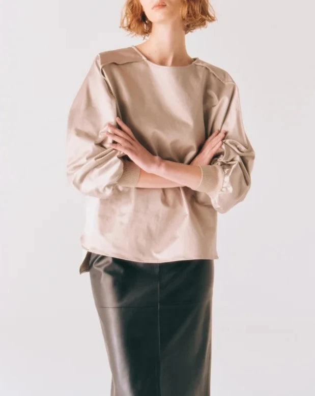 H/SATIN TUCKING TOPS