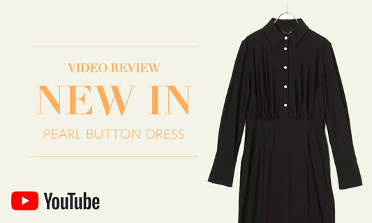 【動画で解説】パールボタンが映えるエアジャージーシャツドレス