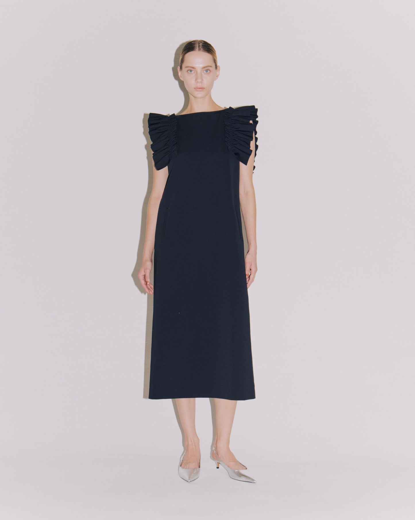【予約商品】CAMELLIA JRSY FRILL/S DRESS