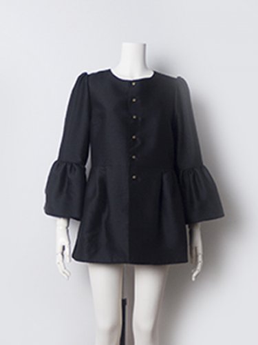 Wool/Silk Gather Sleeve Jacket