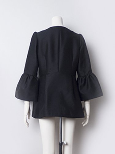 Wool/Silk Gather Sleeve Jacket