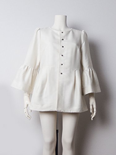 Wool/Silk Gather Sleeve Jacket