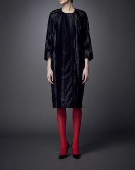 ASTRAKAN DRAPE COAT DRESS