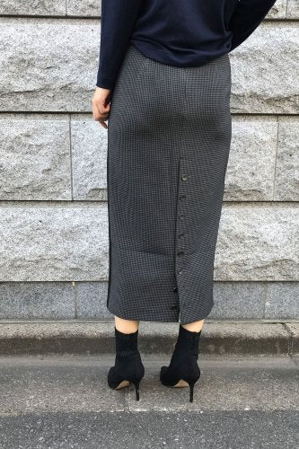 GINGHAM CHECK BACK/B TIGHT SKIRT