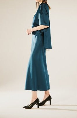 VINTAGE-SATIN DRAPE SKIRT