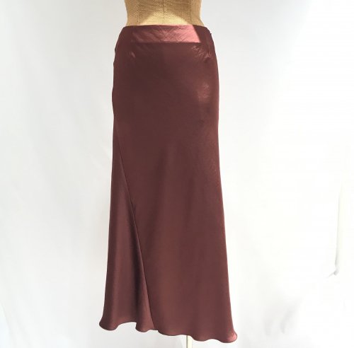 VINTAGE-SATIN DRAPE SKIRT