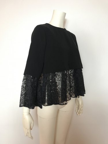 DOUBLE SATIN /LACE DRAPE TOPS