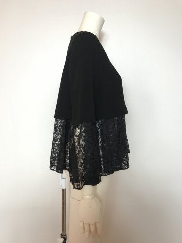 DOUBLE SATIN /LACE DRAPE TOPS