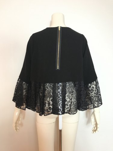 DOUBLE SATIN /LACE DRAPE TOPS