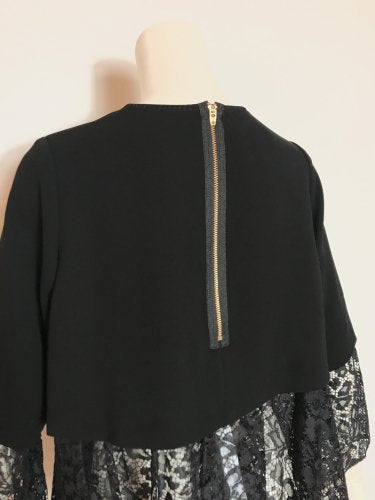 DOUBLE SATIN /LACE DRAPE TOPS