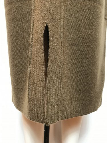 WOOL NEEDLE DEEP/V DRESS