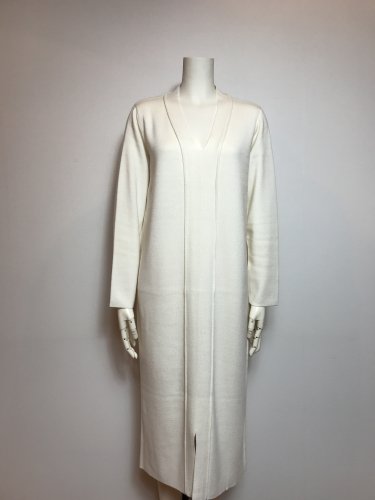 WOOL NEEDLE DEEP/V DRESS