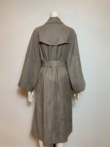 F/SUEDE BIG-SLEEVE TRENCH COAT