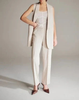 LINEN STRC STRAIGHT PANTS
