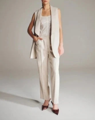 LINEN STRC STRAIGHT PANTS