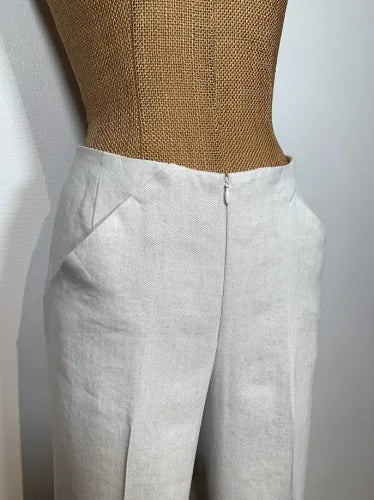 LINEN STRC STRAIGHT PANTS