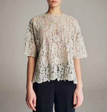 LEAVER LACE WITH GROSGRAIN TOPS