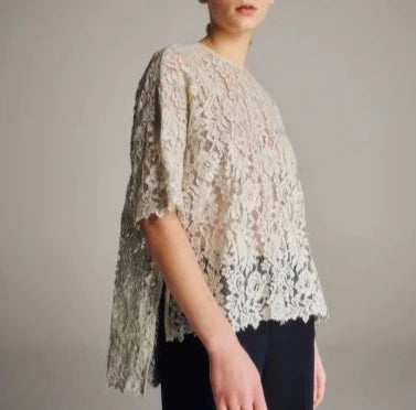 LEAVER LACE WITH GROSGRAIN TOPS