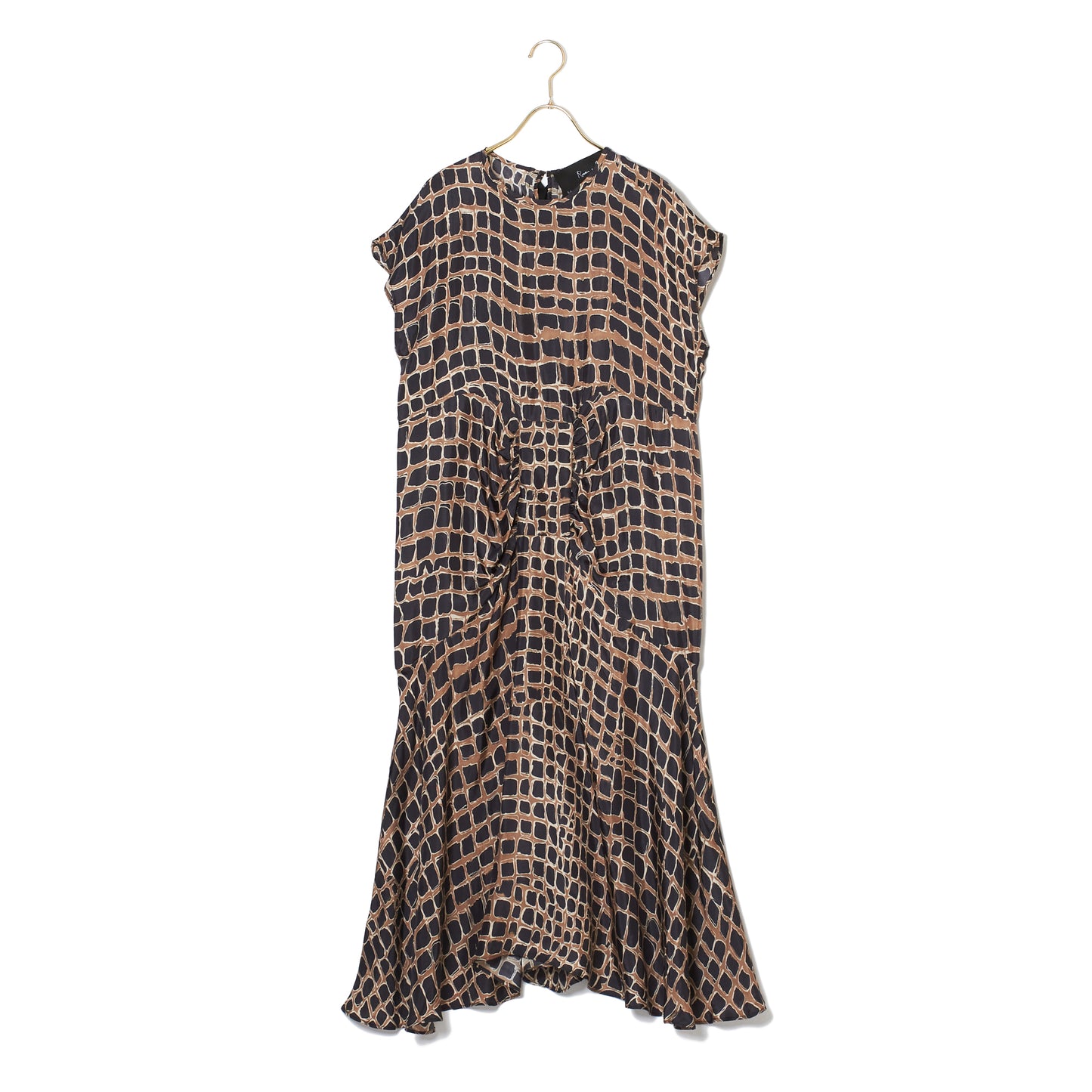 CROCO-PRT RIBBON DRAPE DRESS