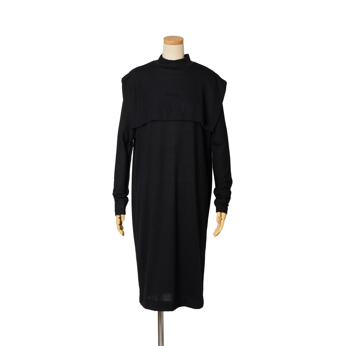 WOOL JRSY CAPE DRESS